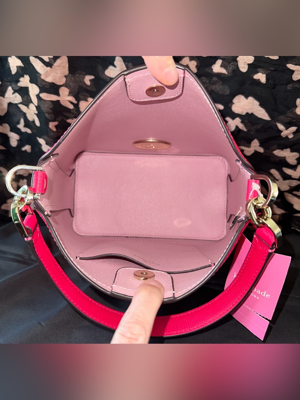 kate spade Small Bikini Pink Pebbled Leather Bag - Picture 7 of 11